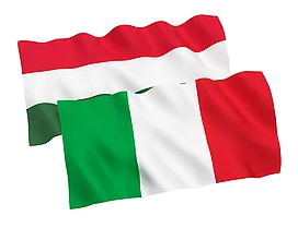 Banderas Hungría e Italia